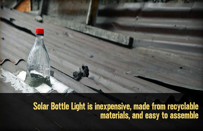 bottle in roof to be use as lighting