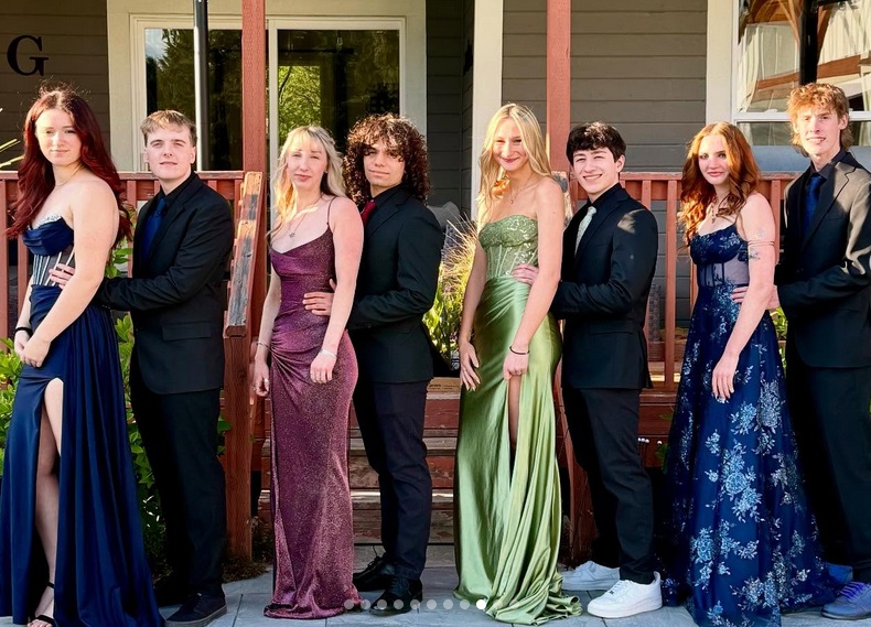 four high school student couples, before the prom, in 2025