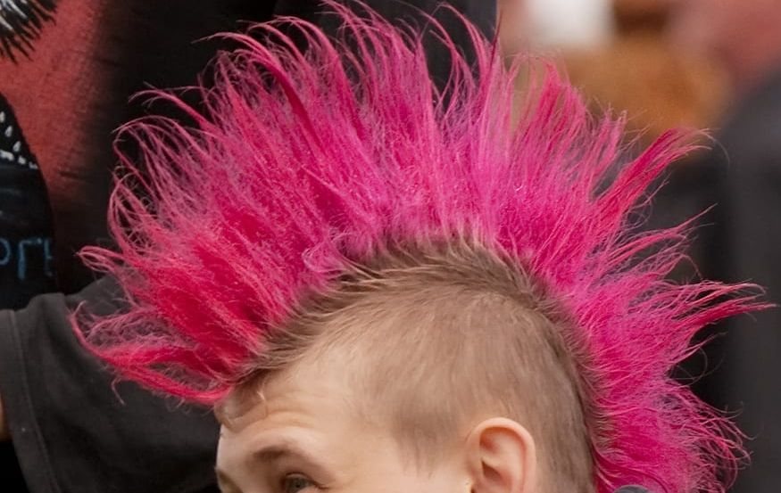 pink Mohawk hair style