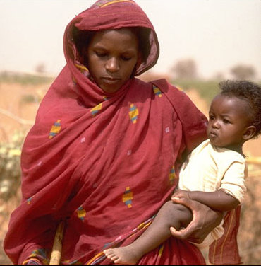 Carrying a child on one's back