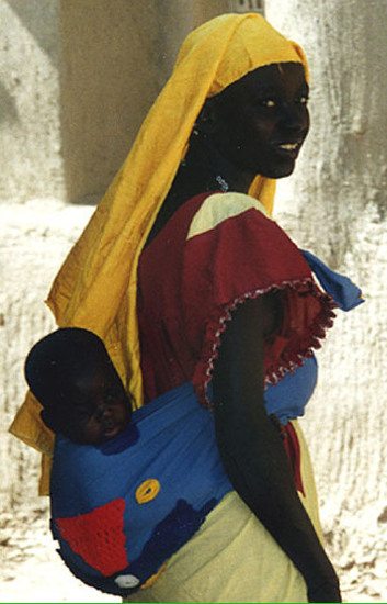 Carrying a child on one's back